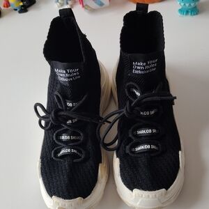 Black Kids High-Top Sneakers